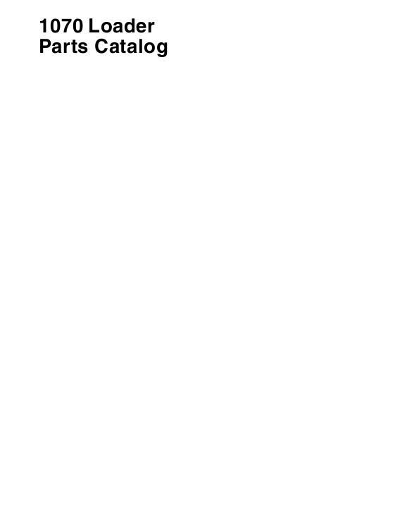 AGCO 1070 Loader Parts Book 651718M96 English