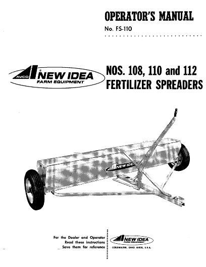 AGCO 108 110 112 Fertilizer Spreader (dry) Operator Manual 985146 English