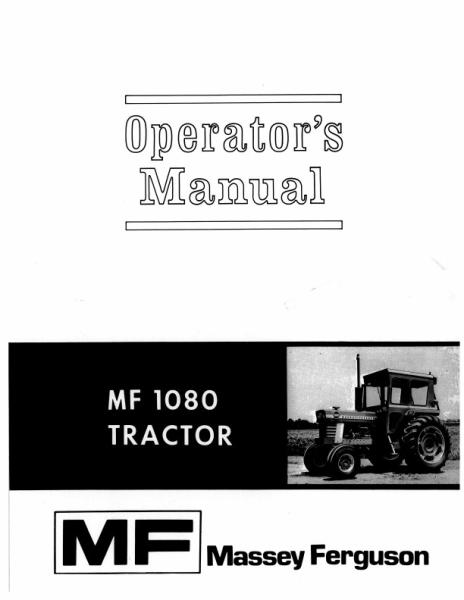 AGCO 1080 Tractor Operator Manual 1448062M4 English