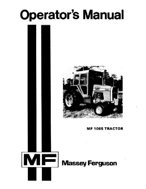 AGCO 1085 Tractor Operator Manual 1448243M6 English