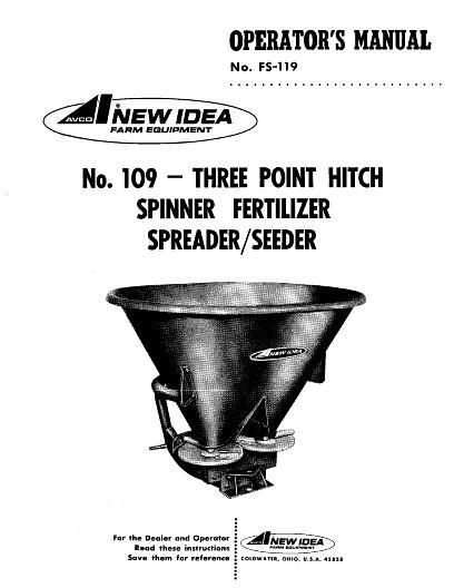 AGCO 109 Fertilizer Spreader (dry) Operator Manual 986026 English