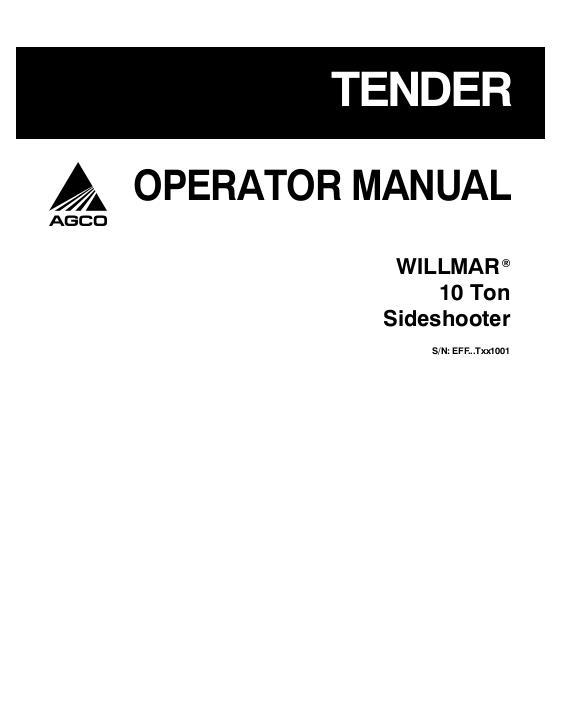 AGCO 10T Load Runner (2006-07) Operator Manual WR330548D English