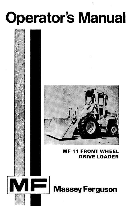 AGCO 11 Industrial Wheel Loader Operator Manual 819401M1 English