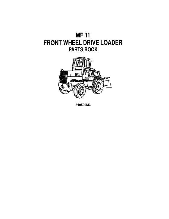 AGCO 11 Industrial Wheel Loader Parts Book 819599M3 English