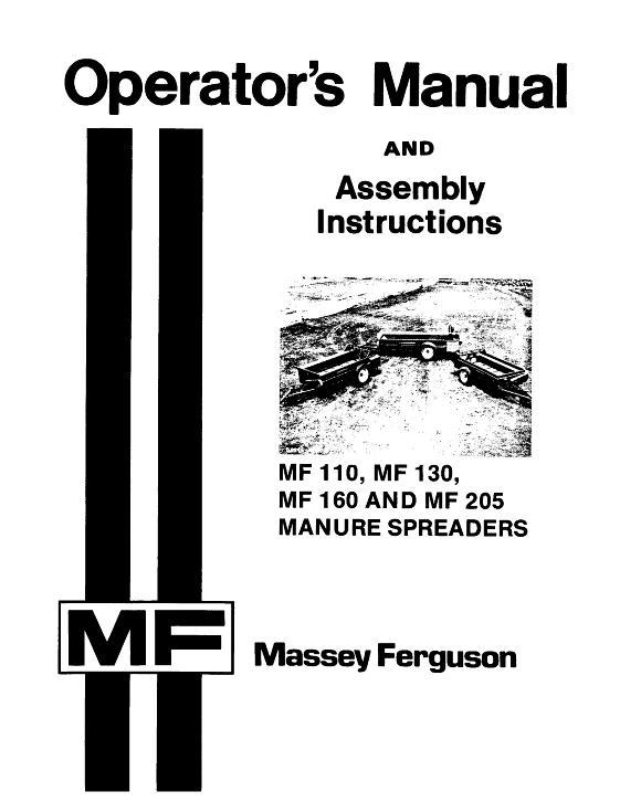 AGCO 110 130 160 205 Manure Spreader Operator Manual 1448064M3 English
