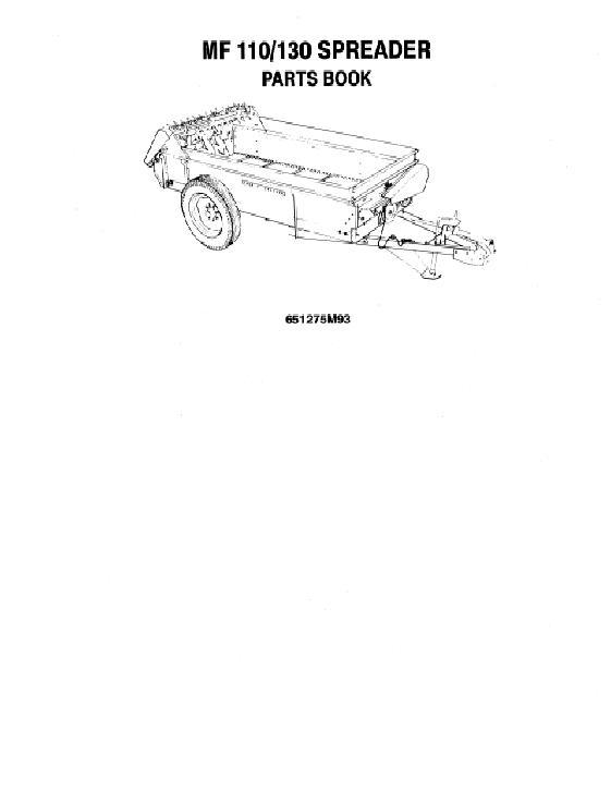AGCO 110 130 Manure Spreader Parts Book 651275M93 English