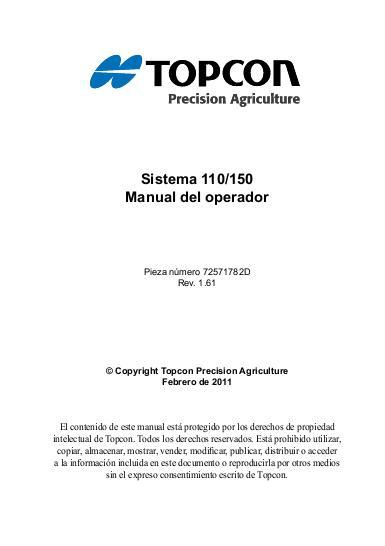 AGCO 110 150 Topcon Precision Agriculture System Operator Manual 72571782D Spanish