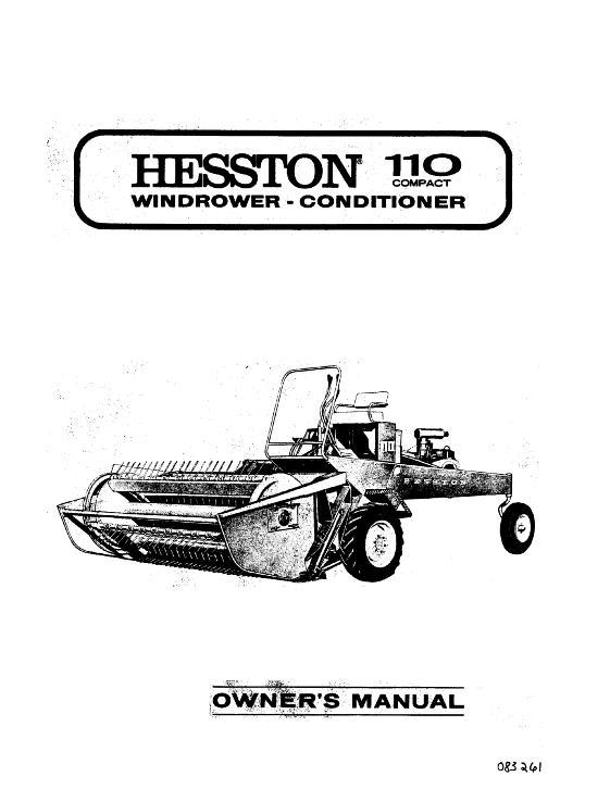 AGCO 110 SP Windrower Conditioner (1964-65) Operator Manual 83261 English