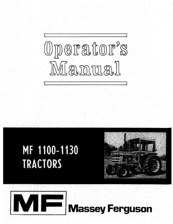 AGCO 1100 1130 Tractor Operator Manual 690682M7 English