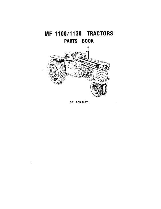 AGCO 1100 1130 Tractor Parts Book 651203M97 English