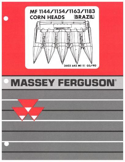 AGCO 1100 Series Corn Head (Brazil production) Parts Book 3603645M1 English