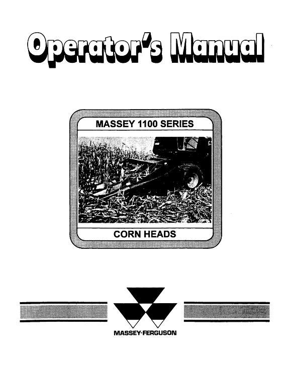 AGCO 1100 Series Corn Head (Massey Combines brand, Canada production) Operator Manual 1449184M1 English