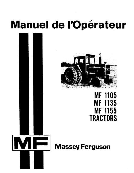 AGCO 1105 1135 1155 Tractor Operator Manual 1448244F4 French