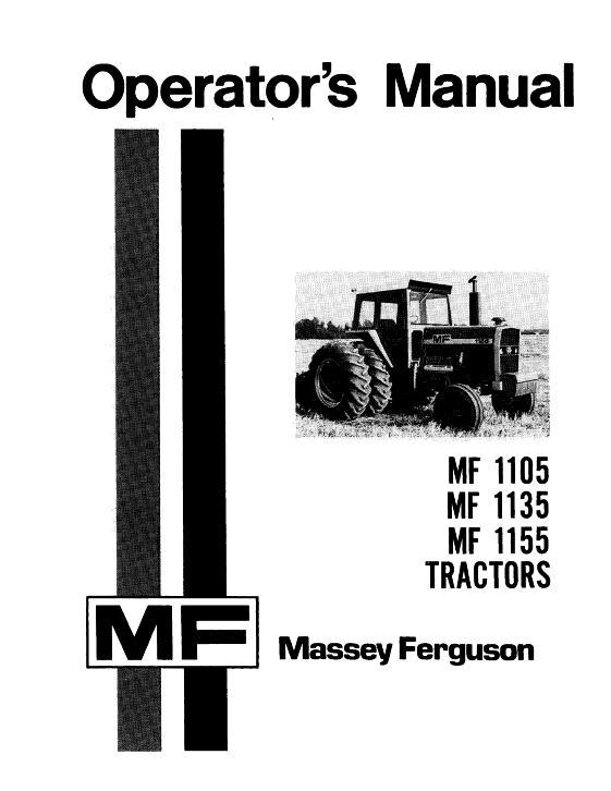 AGCO 1105 1135 1155 Tractor Operator Manual 1448244M4 English