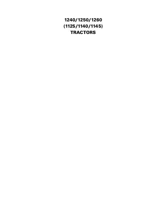 AGCO 1125 1140 1145 1240 1250 1260 Compact Tractor (packet) Service Manual 1449249M2 English