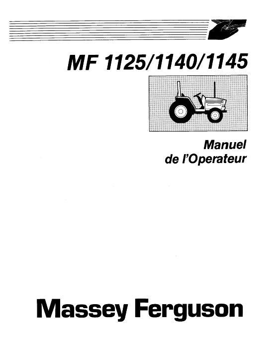 AGCO 1125 1140 1145 Compact Tractor Operator Manual 1449666F3 French
