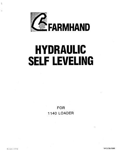 AGCO 1140 Loader (hydraulic self-leveling, 1986) Operator Manual 1PD236586 English