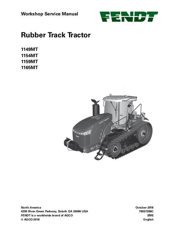 AGCO 1149MT 1154MT 1159MT 1165MT Tractor (packet) Service Manual 79037288C English