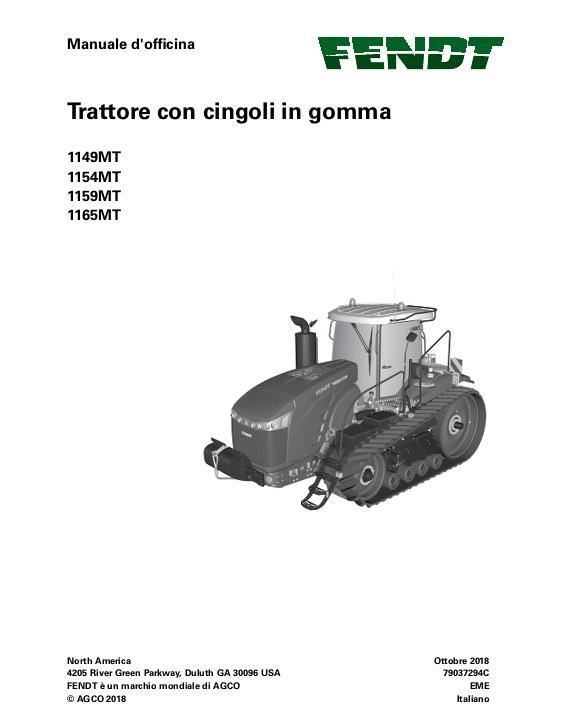 AGCO 1149MT 1154MT 1159MT 1165MT Tractor (packet) Service Manual 79037294C Italian