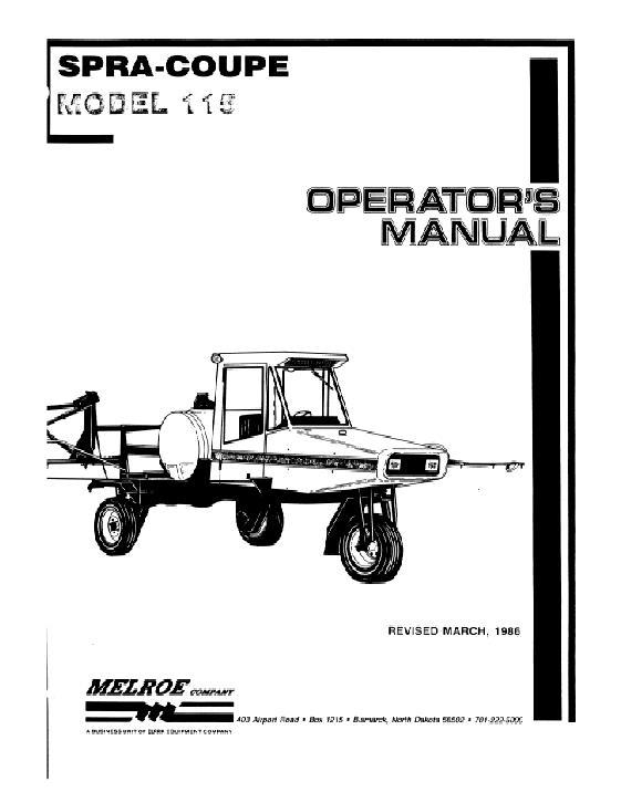 AGCO 115 Sprayer Operator Manual 6619900 English