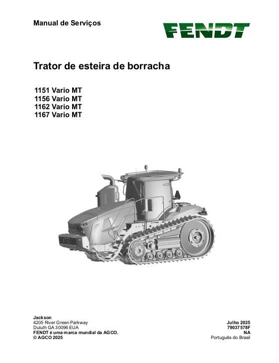 AGCO 1151 Vario MT 1156 Vario MT 1162 Vario MT 1167 Vario MT MY21 (pkt) Service Manual 79037578F Portuguese