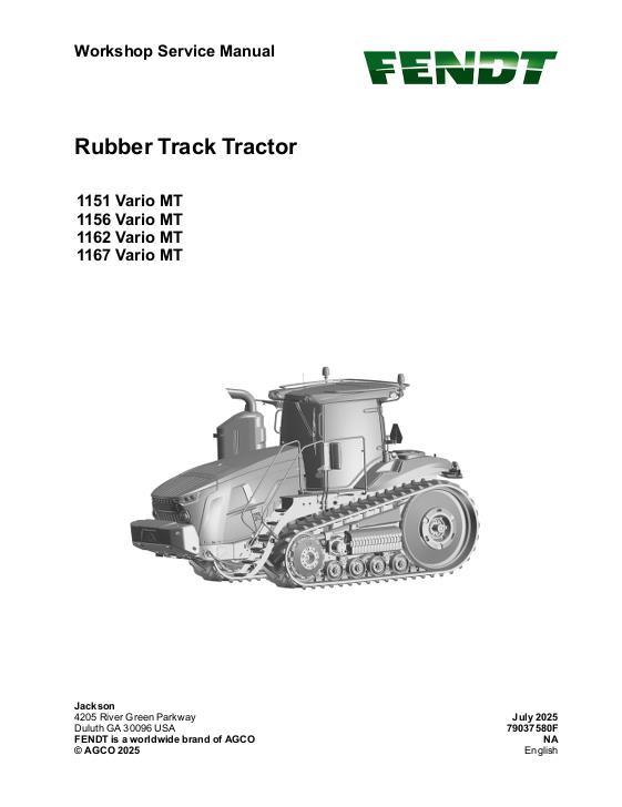 AGCO 1151 Vario MT 1156 Vario MT 1162 Vario MT 1167 Vario MT MY21 (pkt) Service Manual 79037580F English