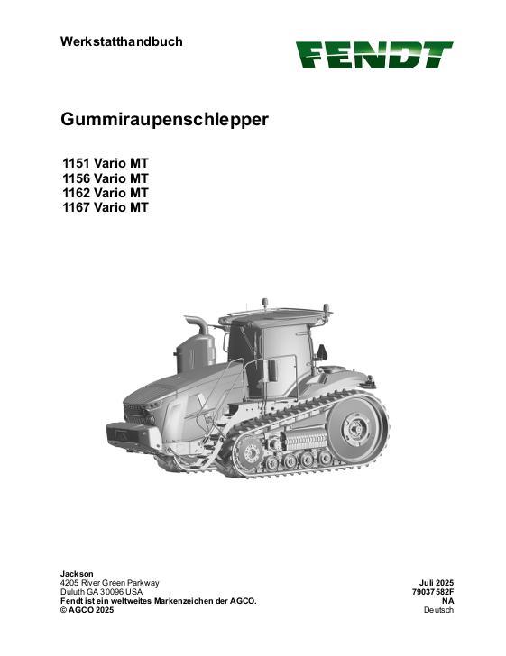 AGCO 1151 Vario MT 1156 Vario MT 1162 Vario MT 1167 Vario MT MY21 (pkt) Service Manual 79037582F German