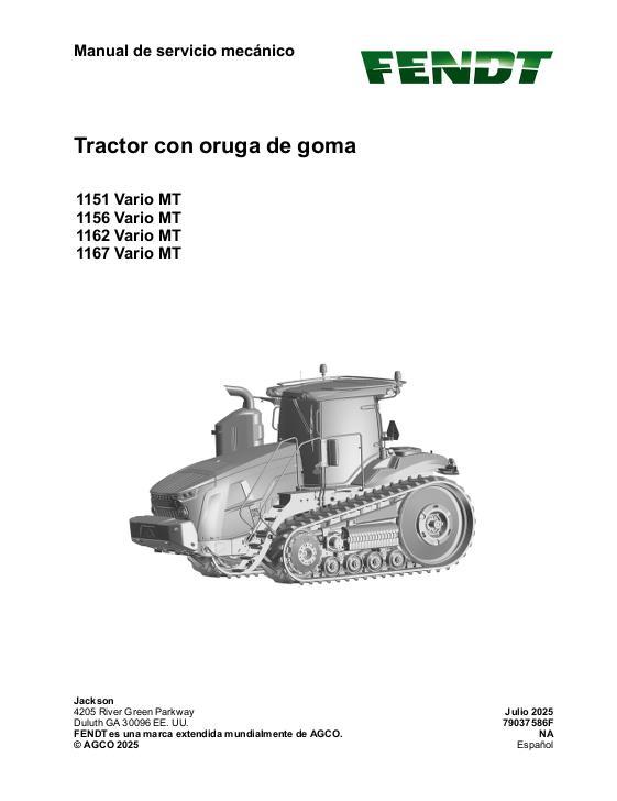 AGCO 1151 Vario MT 1156 Vario MT 1162 Vario MT 1167 Vario MT MY21 (pkt) Service Manual 79037586F Spanish