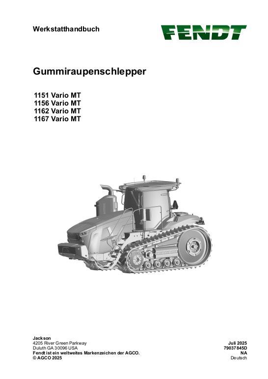 AGCO 1151 Vario MT 1156 Vario MT 1162 Vario MT 1167 Vario MT MY23 (pkt) Service Manual 79037845D German