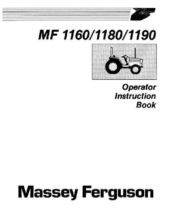 AGCO 1160 1180 1190 Compact Tractor Operator Manual 1449690M5 English