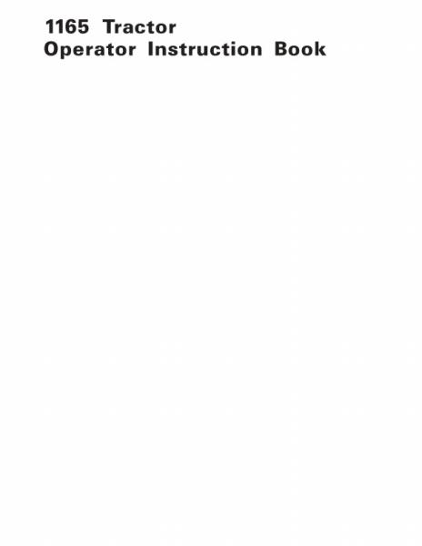 AGCO 1165 Compact Tractor Operator Manual 1449749M3 English