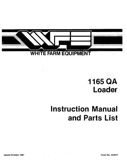 AGCO 1165 QA Loader (quick attach) Operator Manual 432917 English