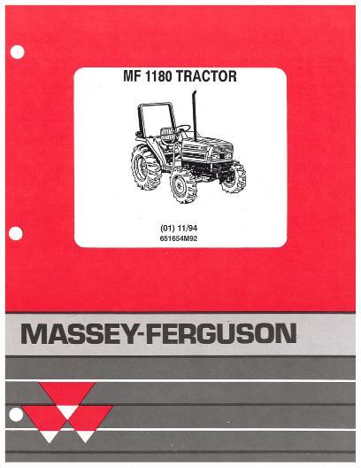 AGCO 1180 Compact Tractor Parts Book 651654M92 English