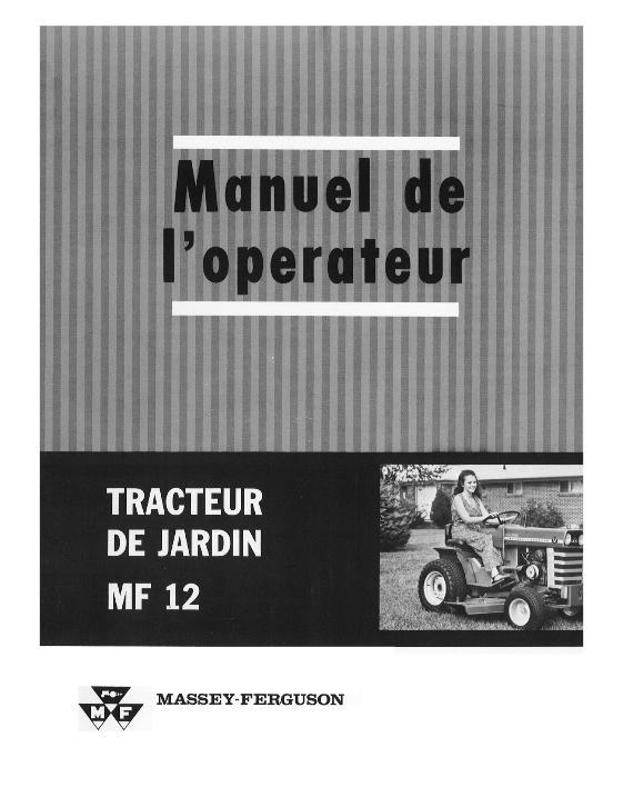 AGCO 12 Lawn Tractor (Hydra-Speed) Operator Manual 690845F4 French