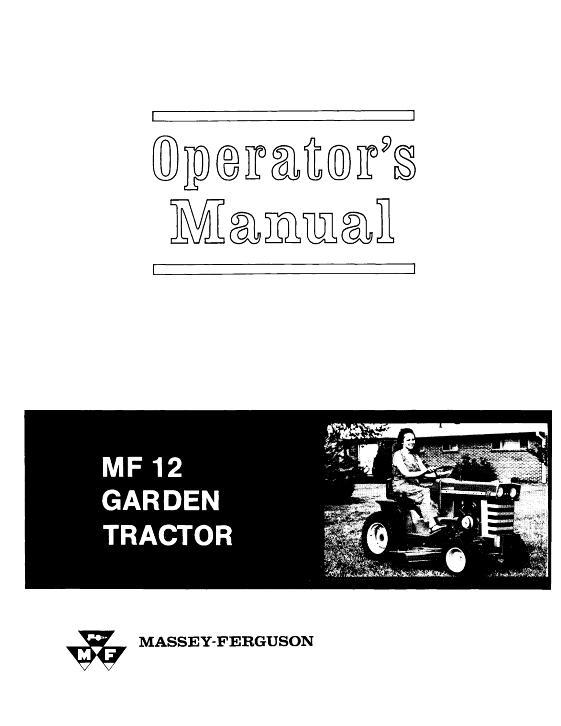 AGCO 12 Lawn Tractor (Hydra-Speed) Operator Manual 690845M4 English