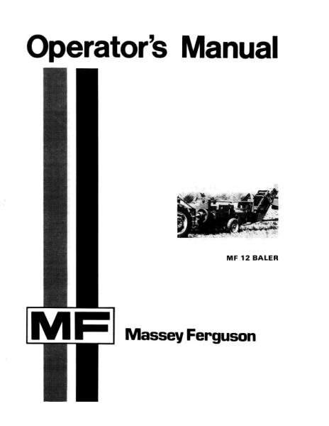 AGCO 12 Rectangular Baler (twine) Operator Manual 690672M5 English
