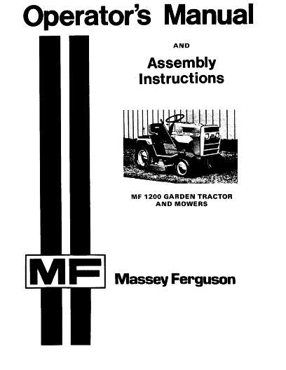 AGCO 1200 Lawn Tractor Operator Manual 1448408M2 English