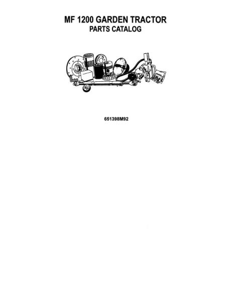 AGCO 1200 Lawn Tractor Parts Book 651398M92 Multiple