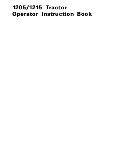 AGCO 1205 1215 Compact Tractor Operator Manual 1449736M1 English