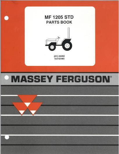 AGCO 1205 Compact Tractor Parts Book 1637324M3 Multiple
