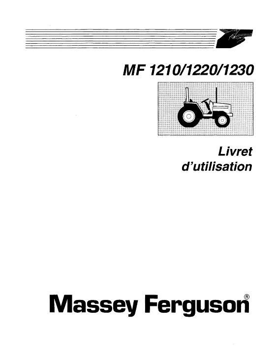 AGCO 1210 1220 1230 Compact Tractor Operator Manual 1449700F2 French