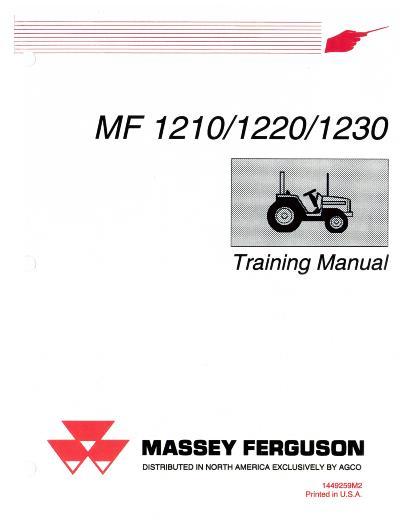 AGCO 1210 1220 1230 Compact Tractor (training) Service Manual 1449259M2 English