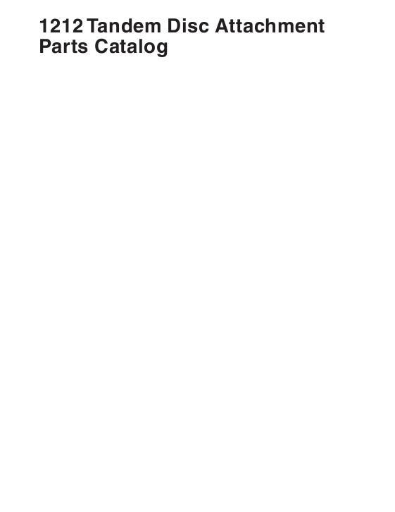 AGCO 1212 Tandem Disc Harrow Attachments Parts Book 651916M1 English