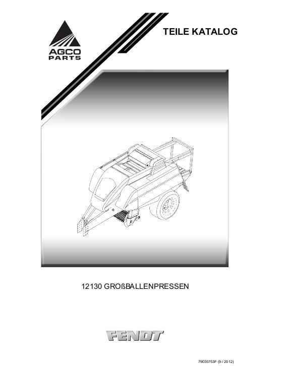 AGCO 12130 Baler Parts Book 79035753F German