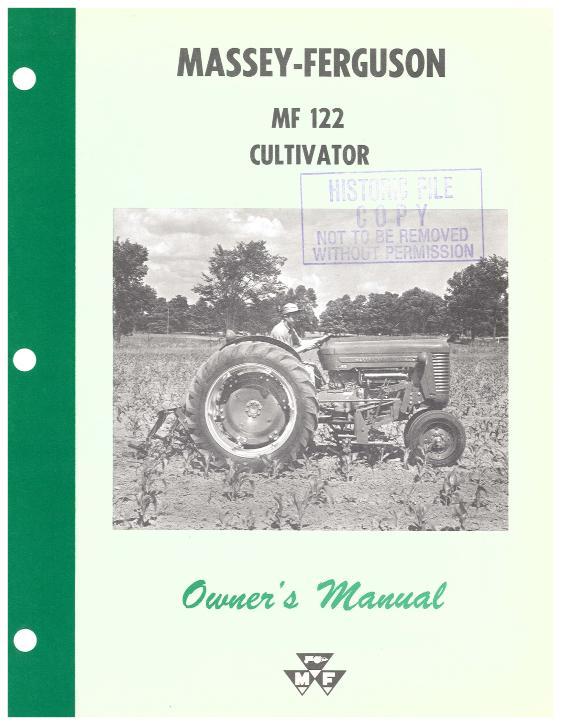 AGCO 122 Cultivator Operator Manual 690290M1 English