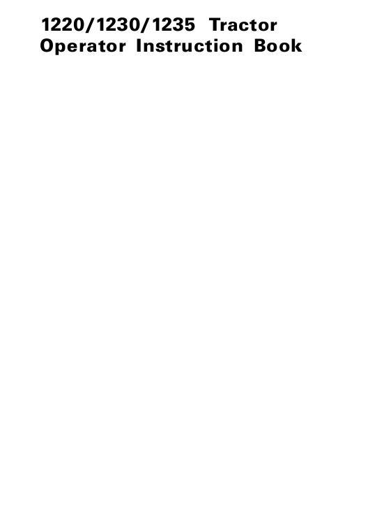 AGCO 1220 1230 1235 Compact Tractor Operator Manual 1449741M2 English