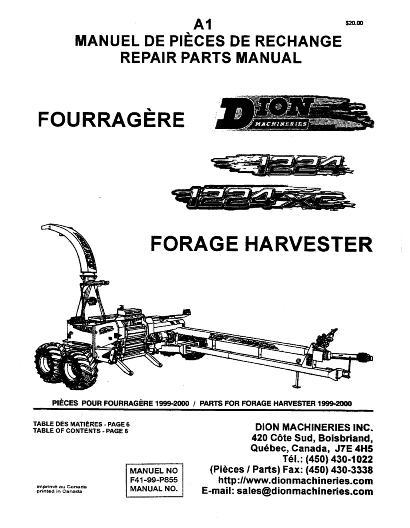 AGCO 1224 1224D Forage Harvester Parts Book F4199P855 English