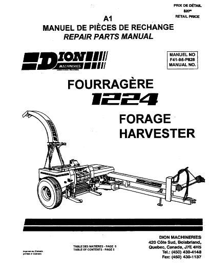 AGCO 1224 Forage Harvester Parts Book F4195P828 English