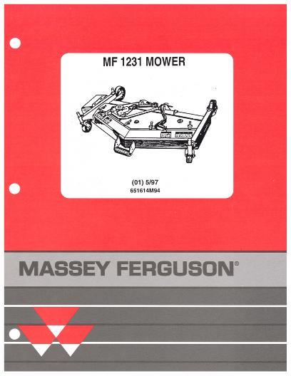 AGCO 1231 Mower Parts Book 651614M94 English