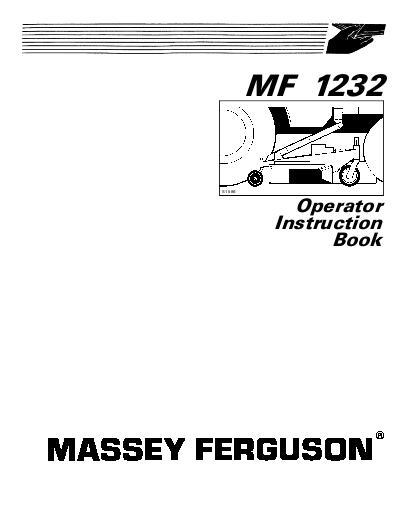 AGCO 1232 Mower Operator Manual 1449759M3 English